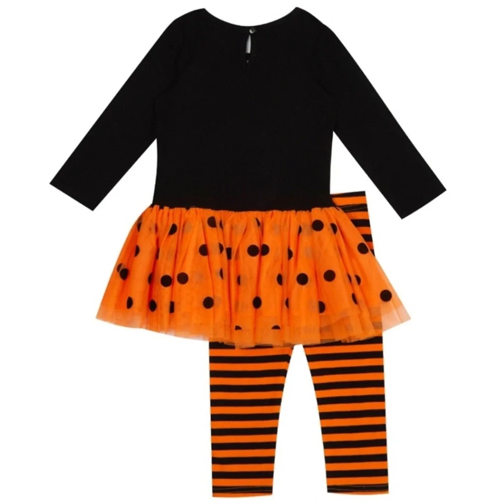 Counting Daisies Toddler Girls Halloween Cat Tutu & Legging Set